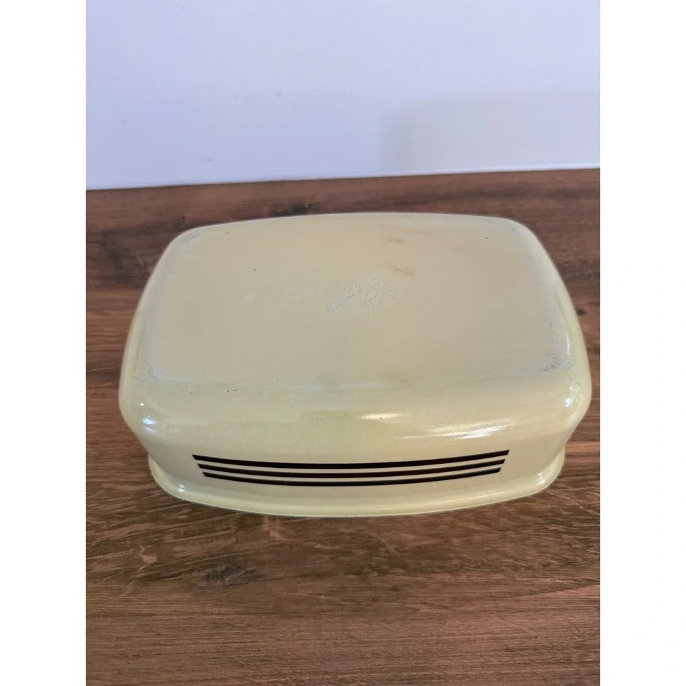 West Bend Slo Cooker 84114 Replacement Pan 4 Qt Tan Cream Brown Stripes Vintage